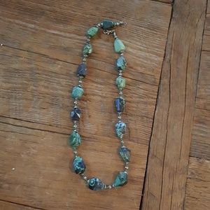 Nice green and silver turquoise necklace